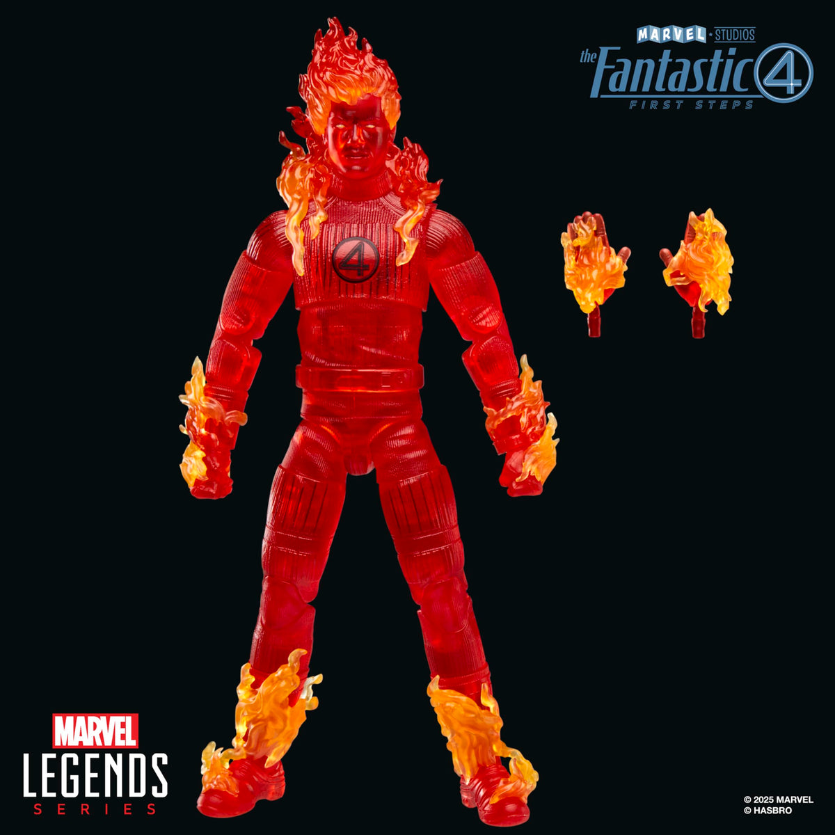 Marvel Humantorch flame-action flight pose enhances dramatic setups.