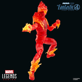 Marvel Humantorch Johnny Storm fire-form highlights fiery energy.