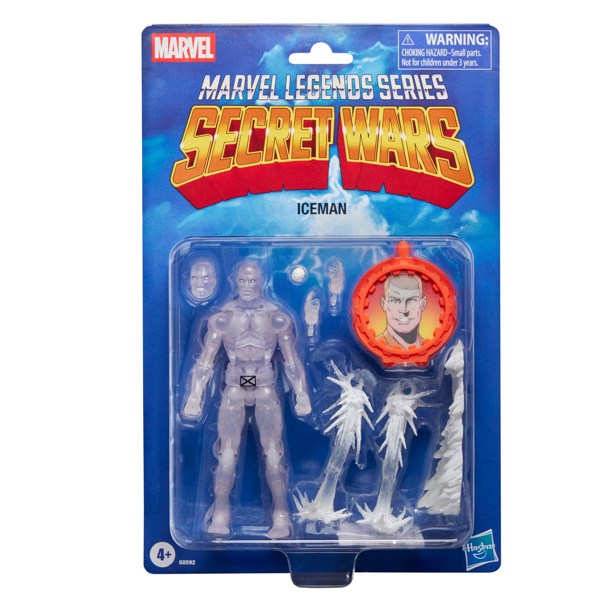 Marvel Legends Ice Man figure front view ideal for display and collection.
