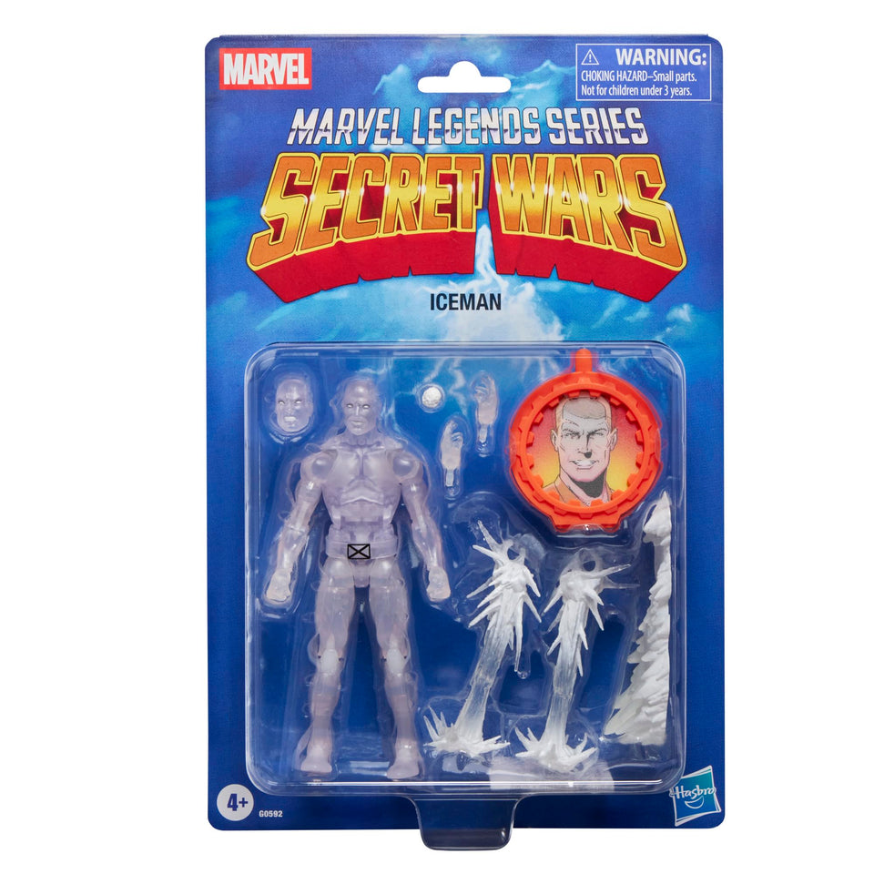Marvel Legends Ice Man figure front view ideal for display and collection.