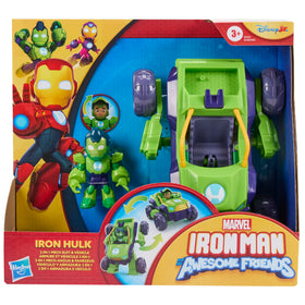 Marvel Iron Hulk 3-inch figure inside the car during conversion
