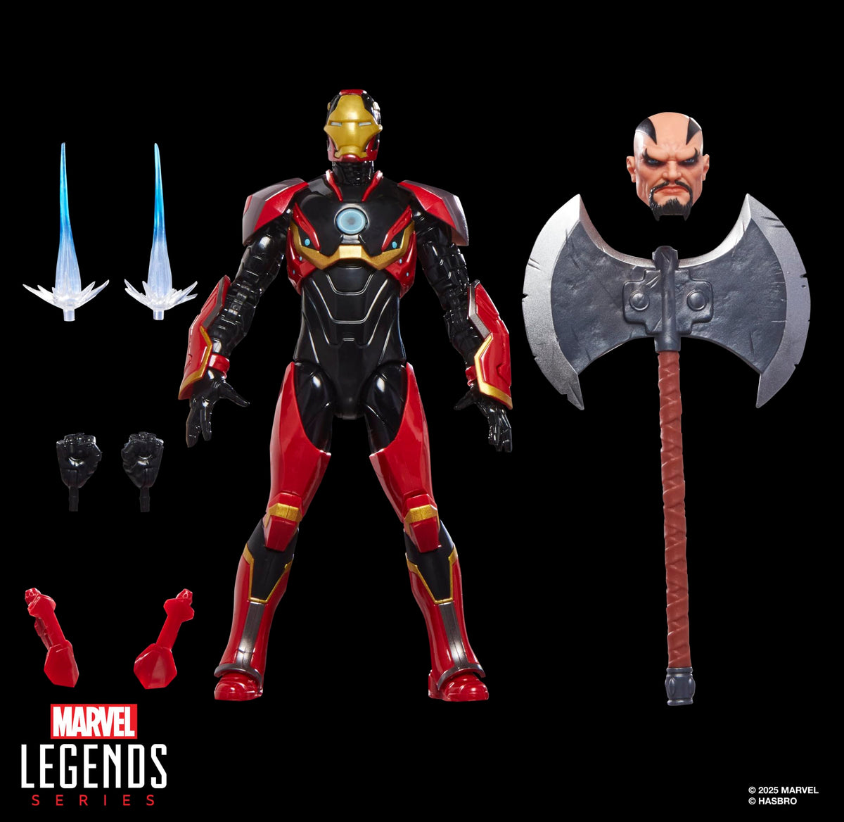 Marvel Iron Man Mark 72 color scheme reflects faithful armor hues on the shelf.