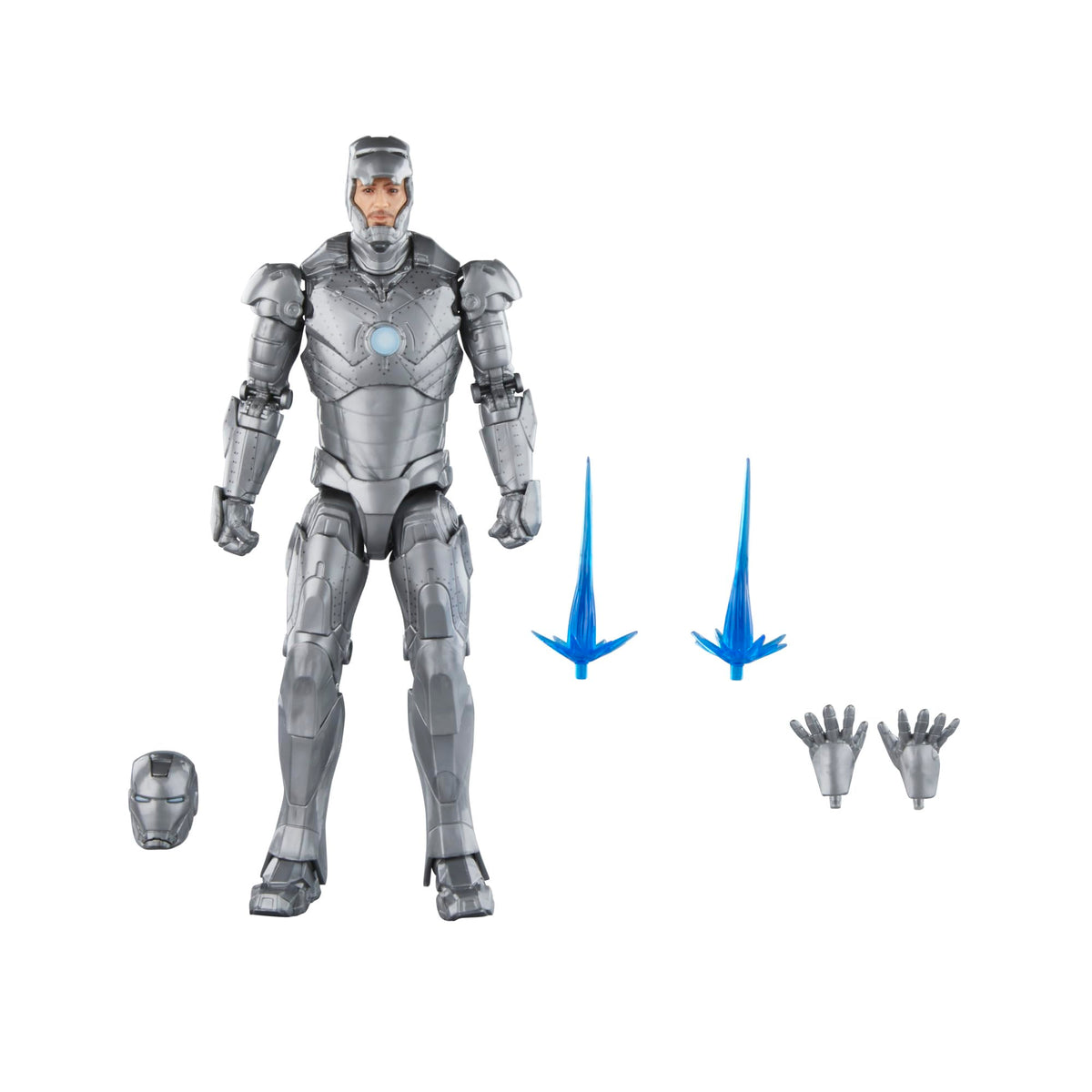 Marvel Iron Man Mark II front view figure for display and collection.