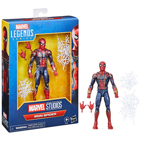 Marvel Iron Spider figure side profile showcases iconic silhouette