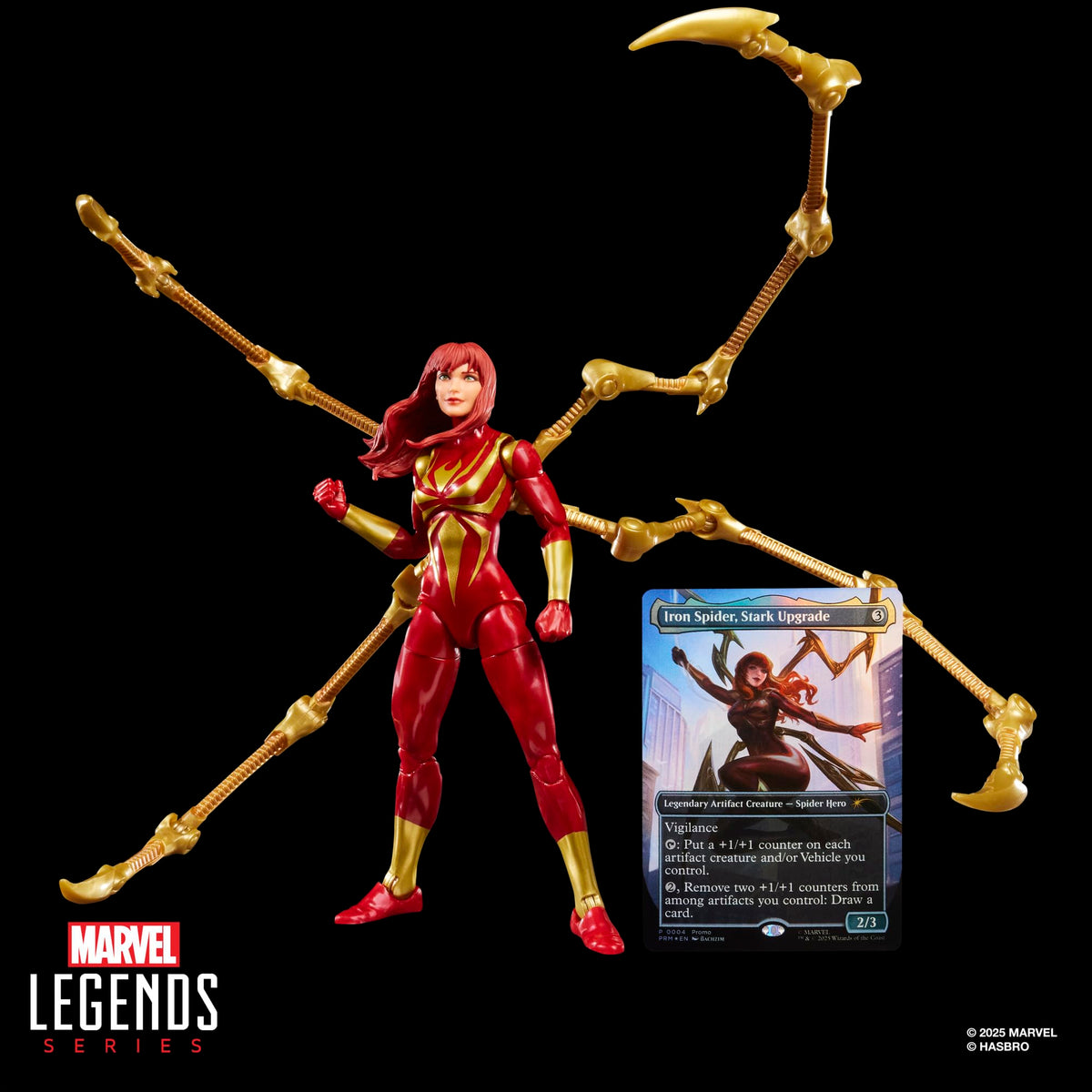 Four articulated Iron Spider legs for versatile action configurations.