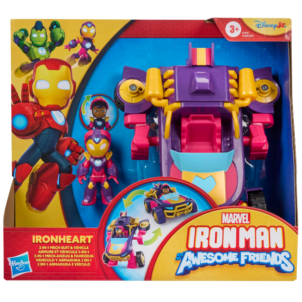 Marvel Ironheart figure inside the car during mode changes