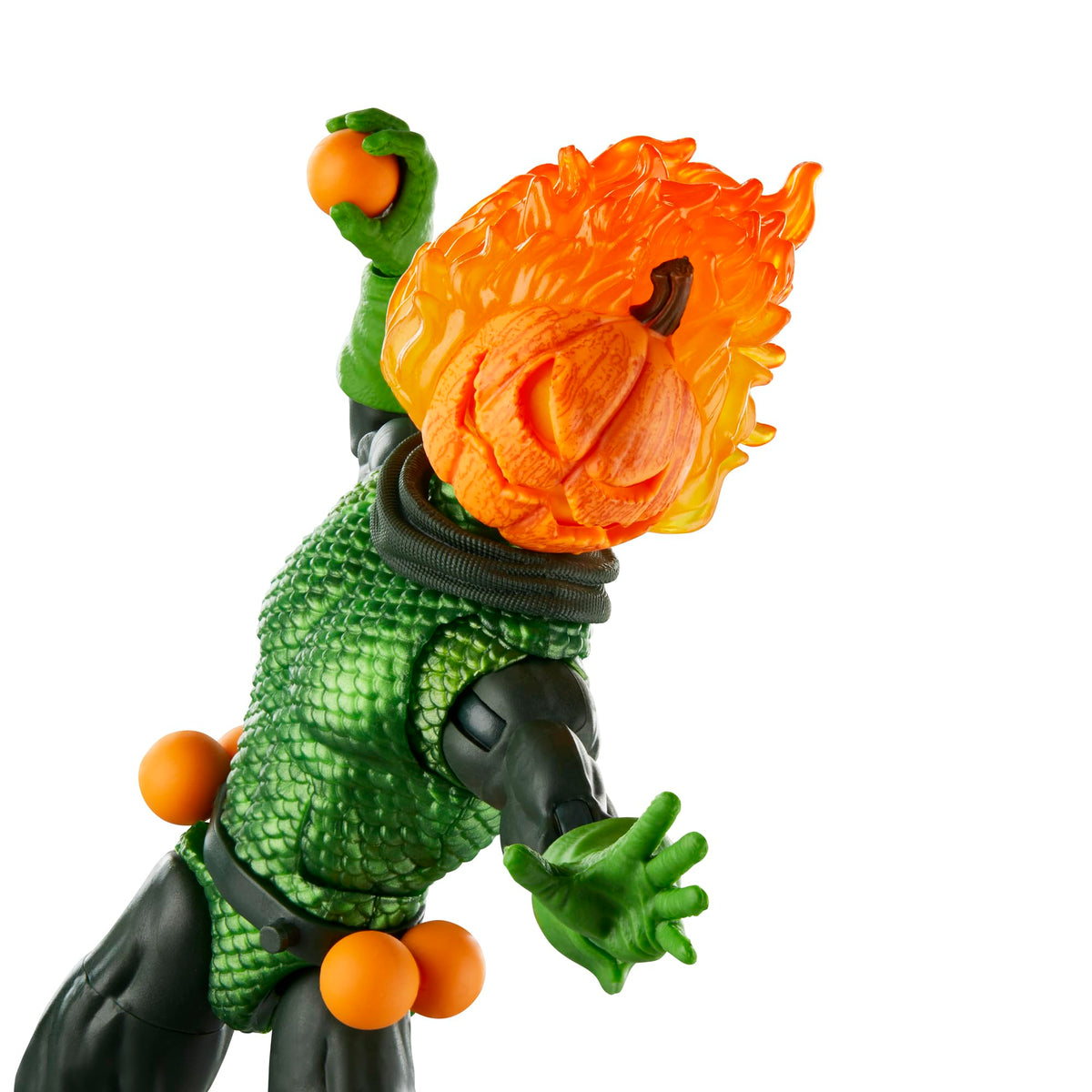 Marvel Jack O'Lantern figure with pumpkin grenade accessory for action scenes.