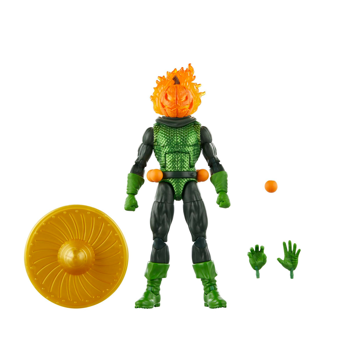 Marvel Jack O'Lantern figure front view shows poseable display.