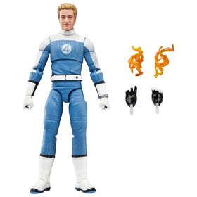 Marvel Johnny Storm figure front view in blue suit for display.