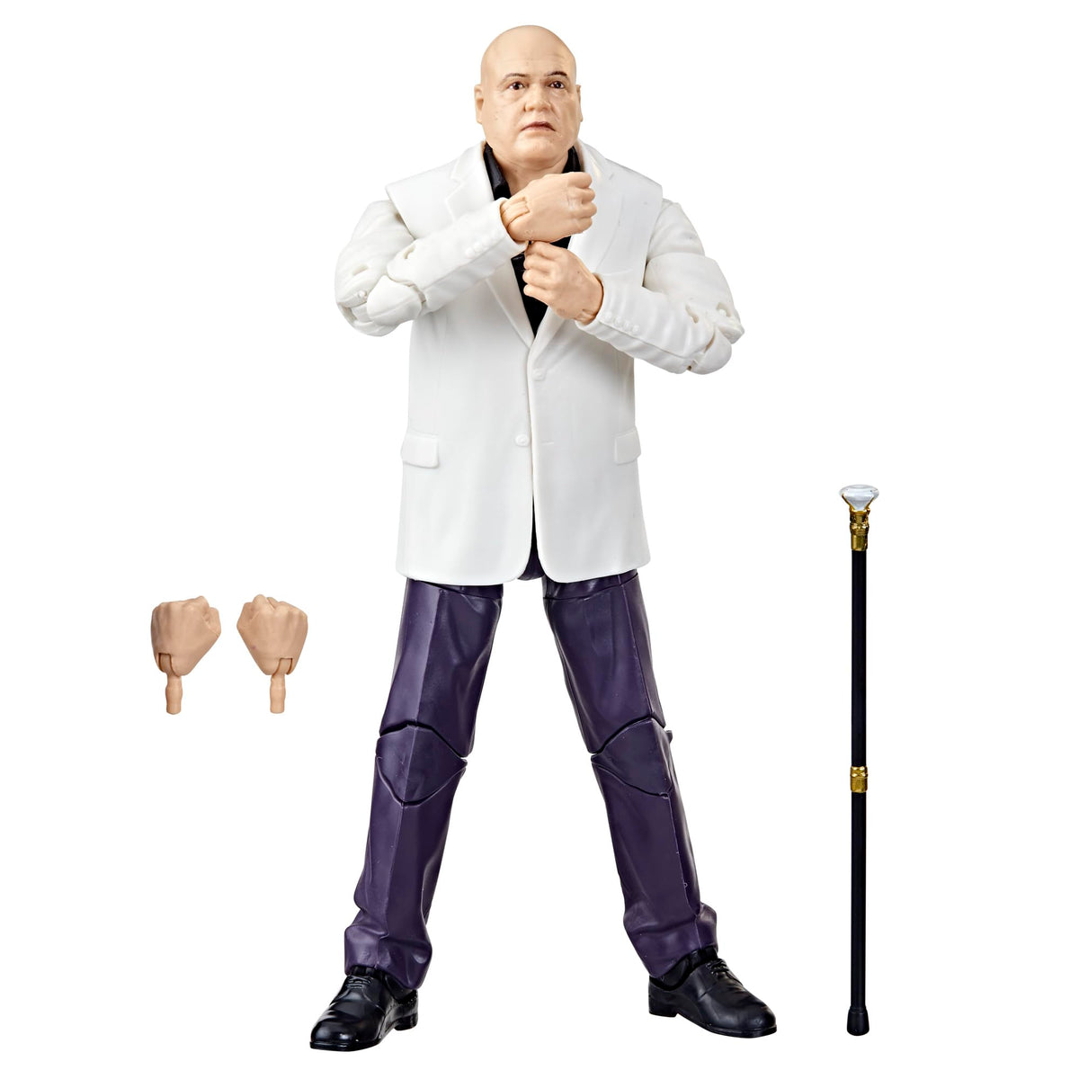 Marvel Kingpin Hawkeye figure front view shows premium deco for display.