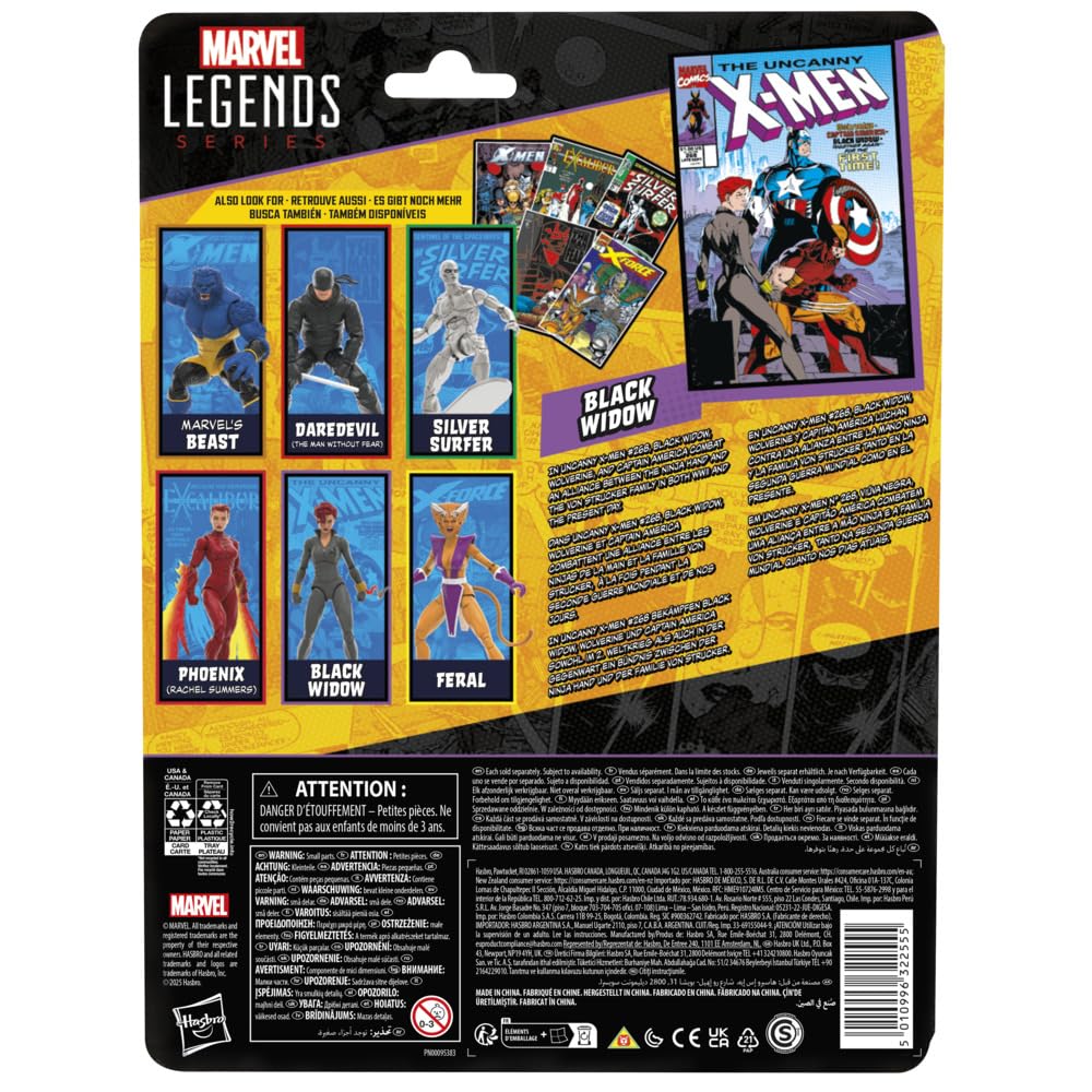 Marvel Legends Black Widow comic book cover accessory featuring Uncanny X-Men #268 for display.
