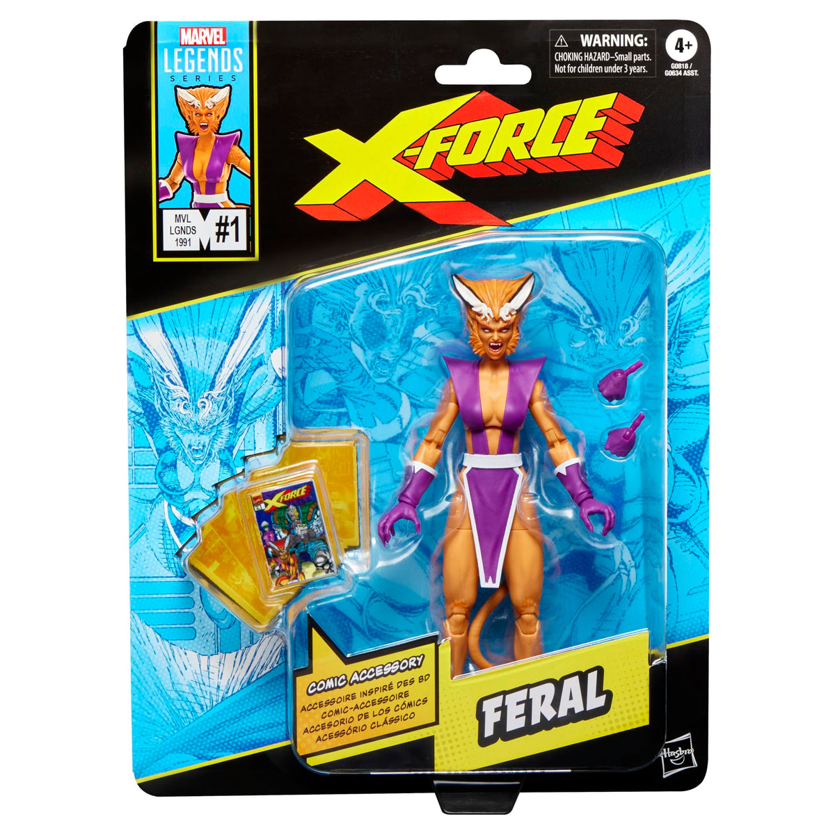 Marvel Legends Feral figure frontal view showcasing premium deco for display