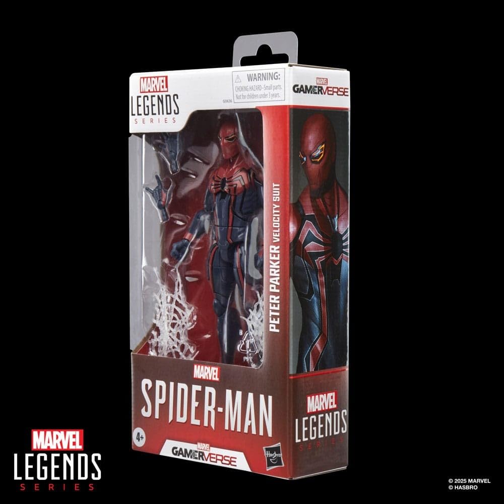 Marvel Legends Gamverse Velocity Suit Peter Parker figure side/back view for pose options