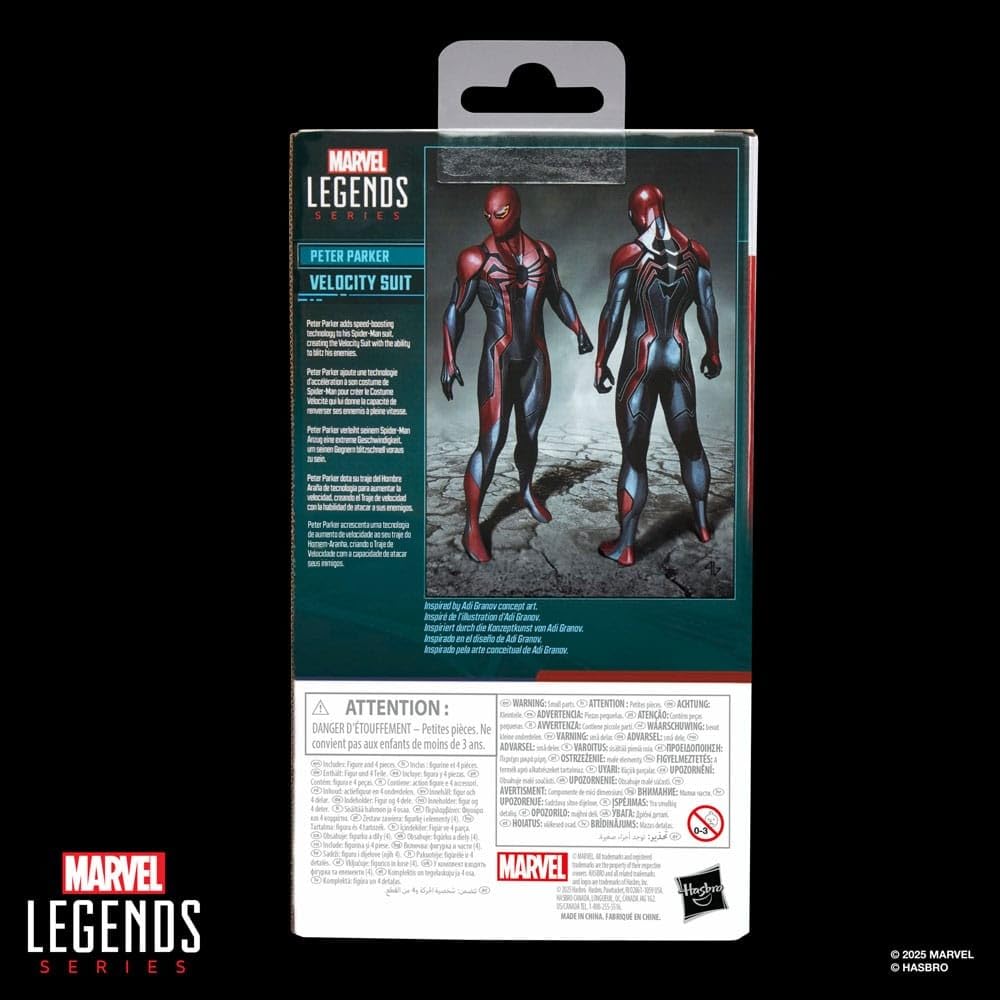 Marvel Legends Gamverse Velocity Suit Peter Parker figure head articulation detail for gallery poses