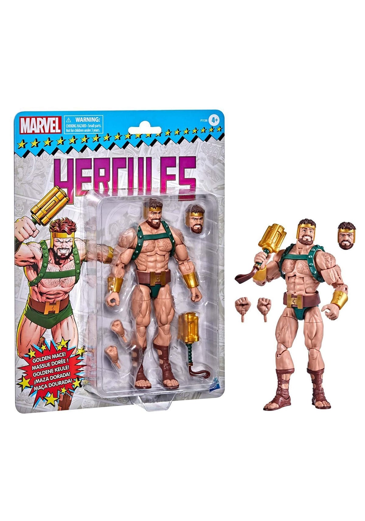 Marvel Hercules 6-inch figure front view ideal for display and posing
