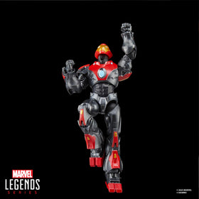 Marvel Legends Ultimate Iron Man on a shelf display for collectors