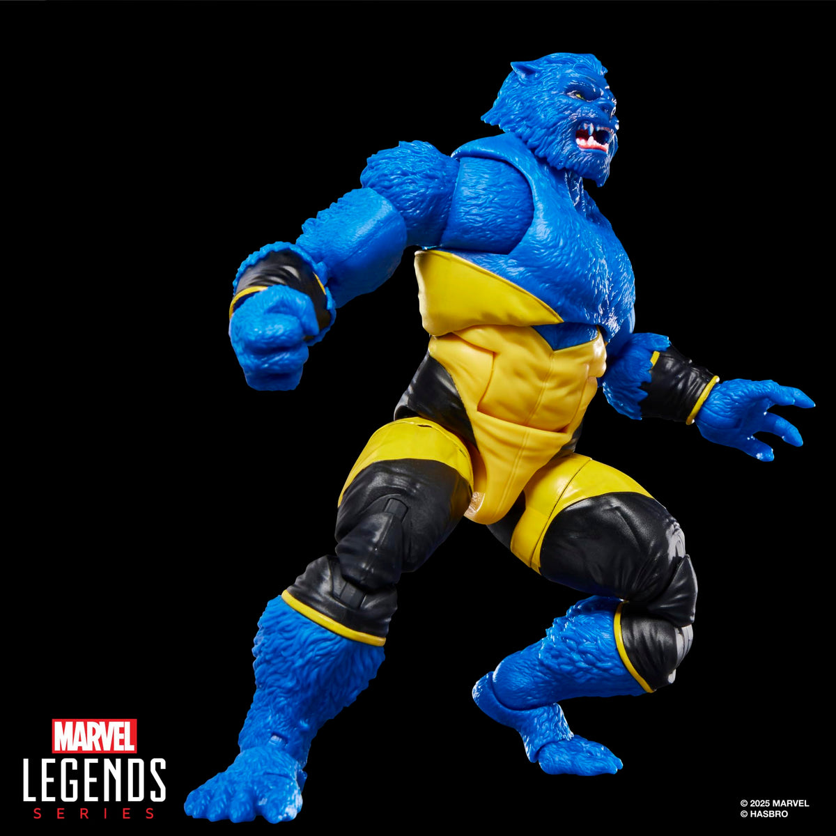 Marvel Legends Beast display-ready figure with premium deco for dioramas.
