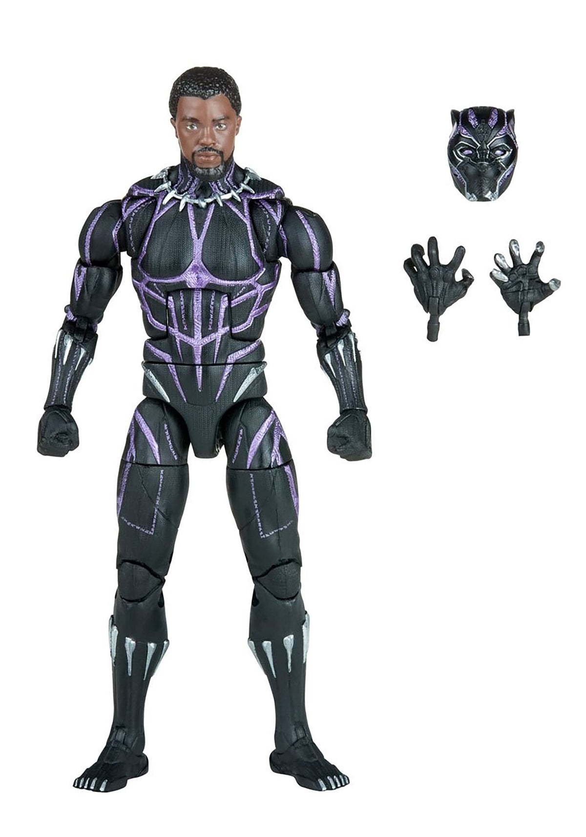 Marvel Legends Black Panther 6-inch figure back view highlighting deco.