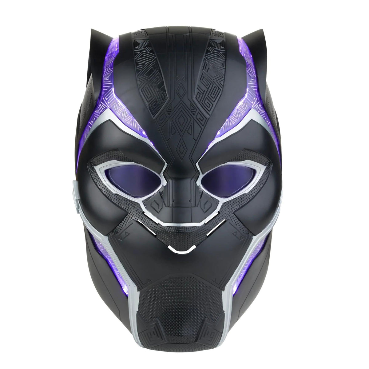 Marvel Legends Black Panther helmet front view for display authenticity