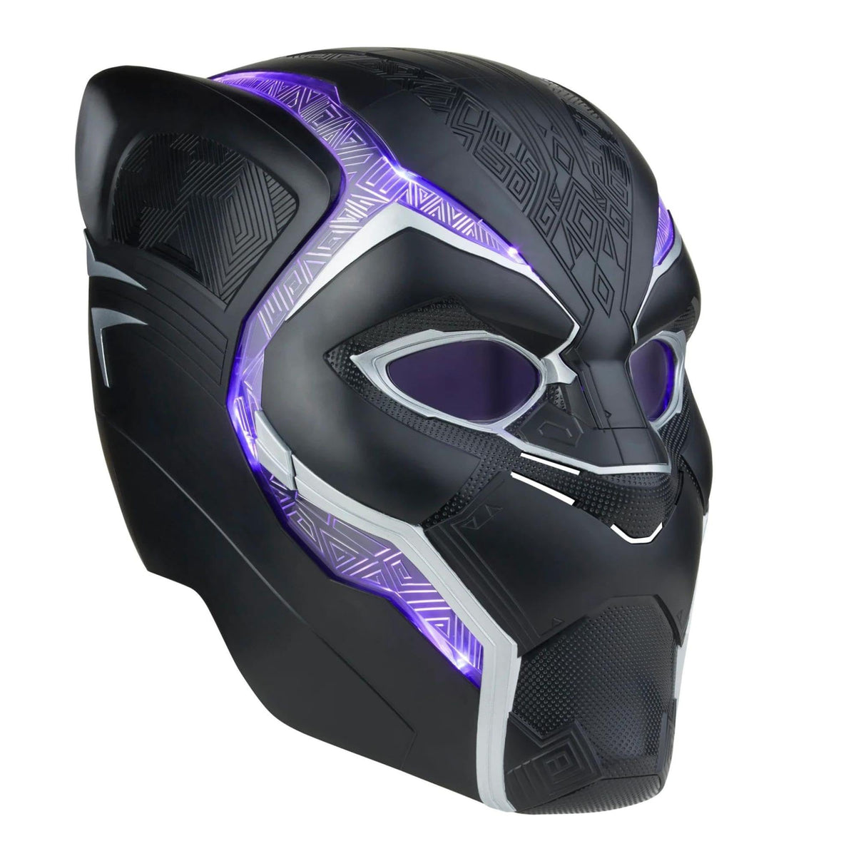 Marvel Legends Black Panther helmet side view with armor deco