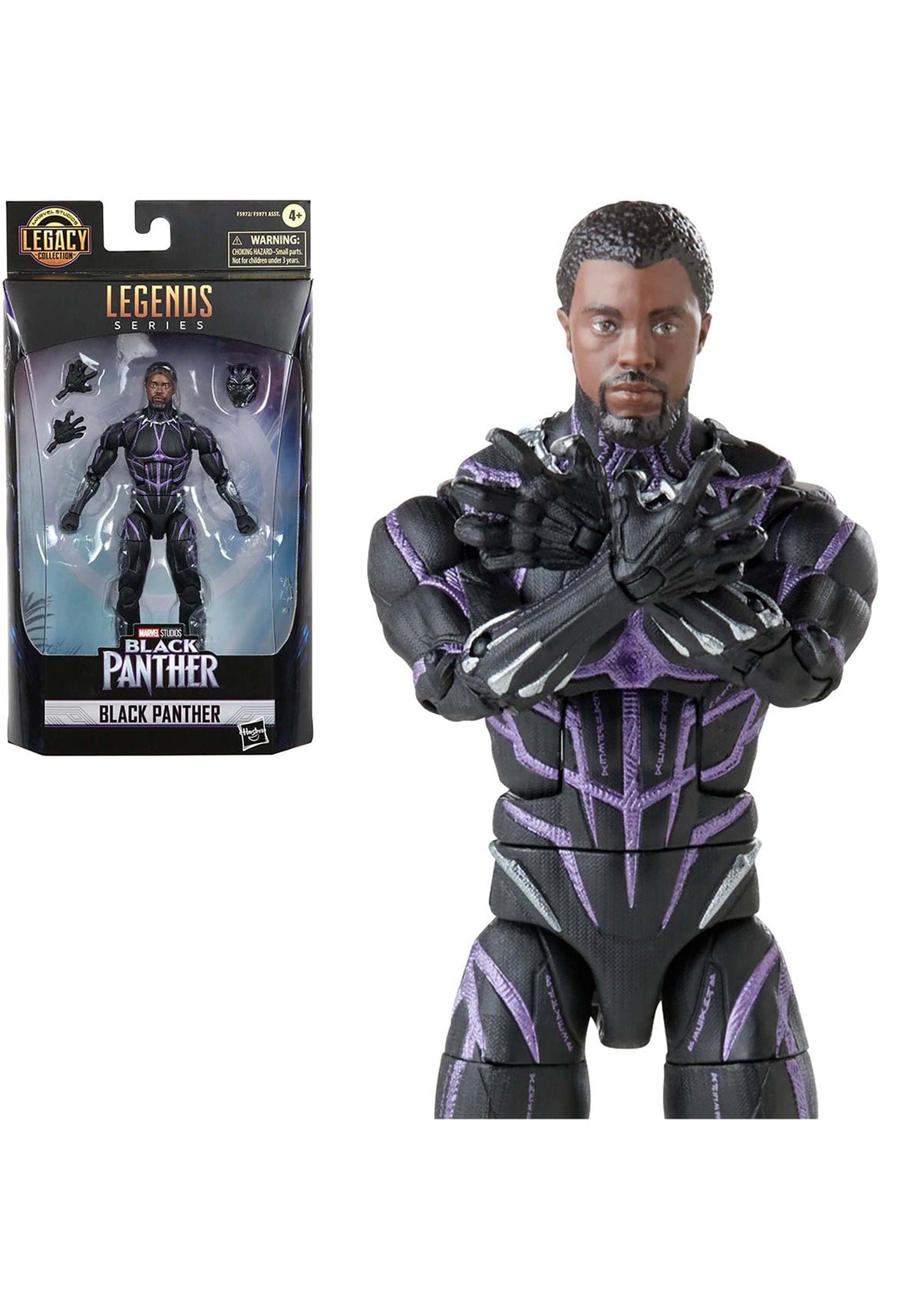 Marvel Legends Black Panther legacy accessories showing pose options.