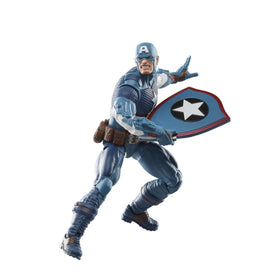 Marvel Legends Captain America figure includes interchangeable hands for varied poses.