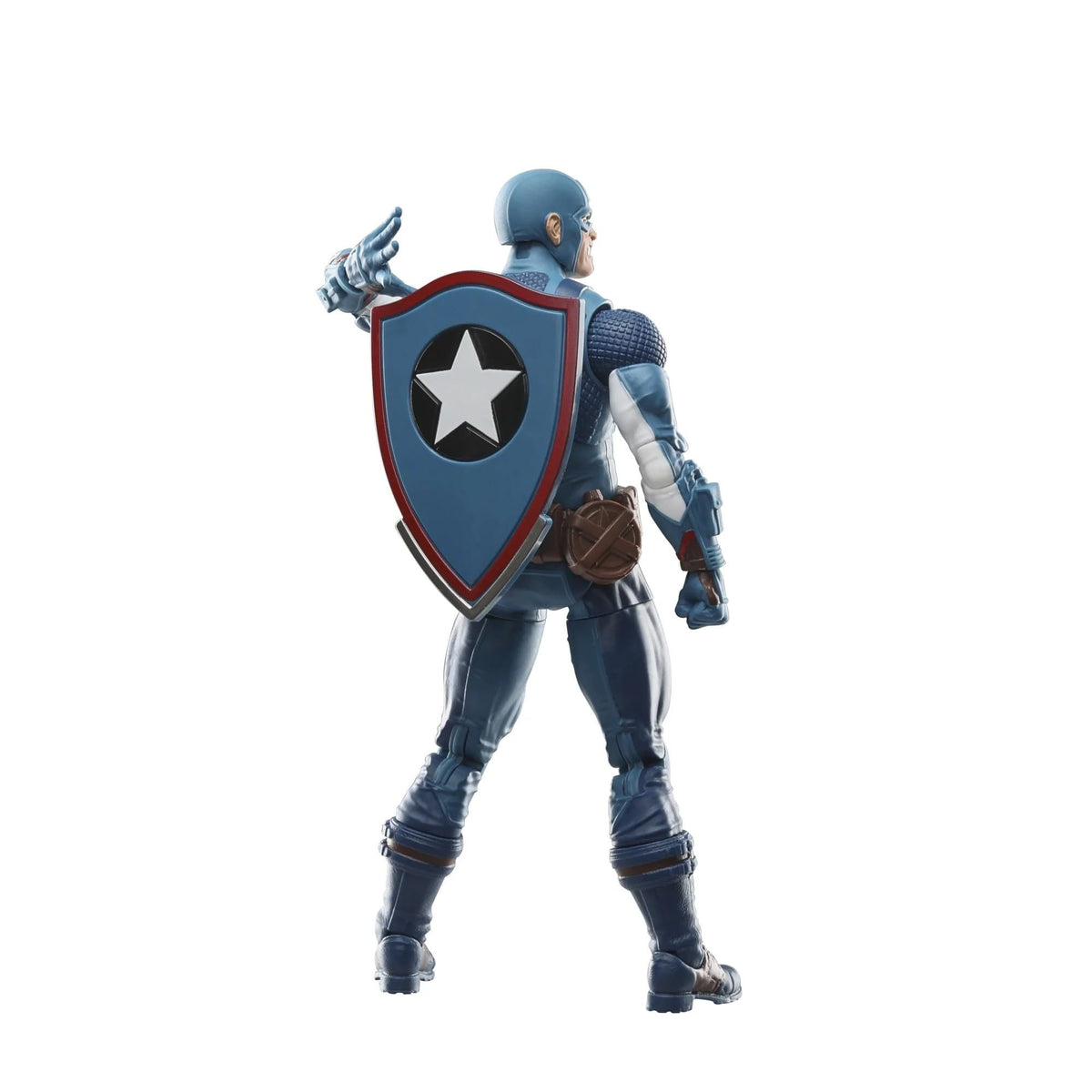 Marvel Legends Captain America packaging is ready for display on a shelf.