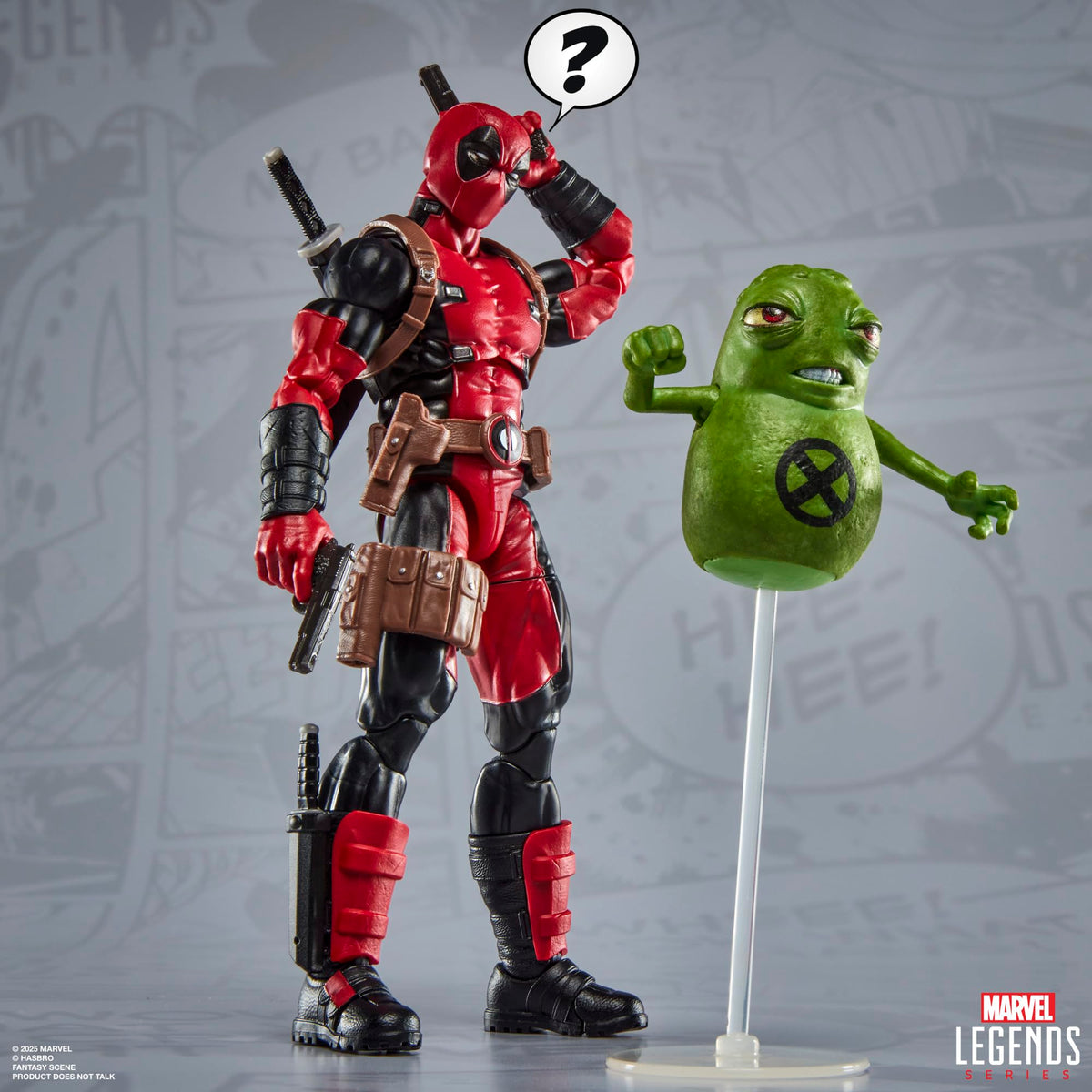 Deadpool swords and blaster add combat flair to your display.