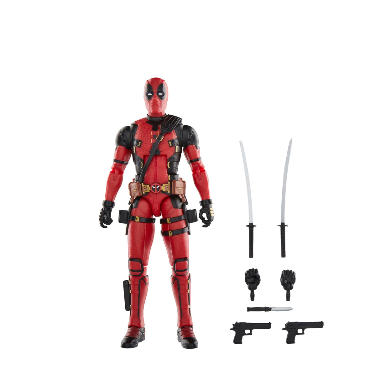 Marvel Legends Deadpool & Wolverine figure front view for premium display