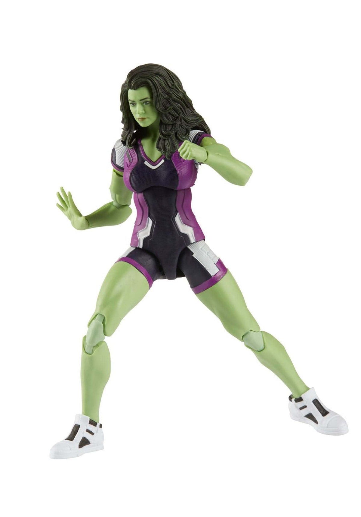 Marvel Legends Disney Plus She-Hulk with two accessories for varied display options.