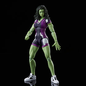 Marvel Legends She-Hulk figure highlighting premium articulation for versatile superhero poses.