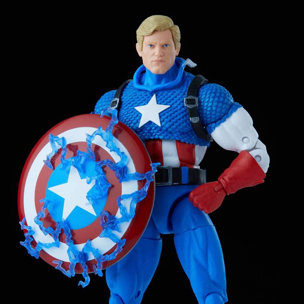 Display-ready Captain America figure with stand and accessories