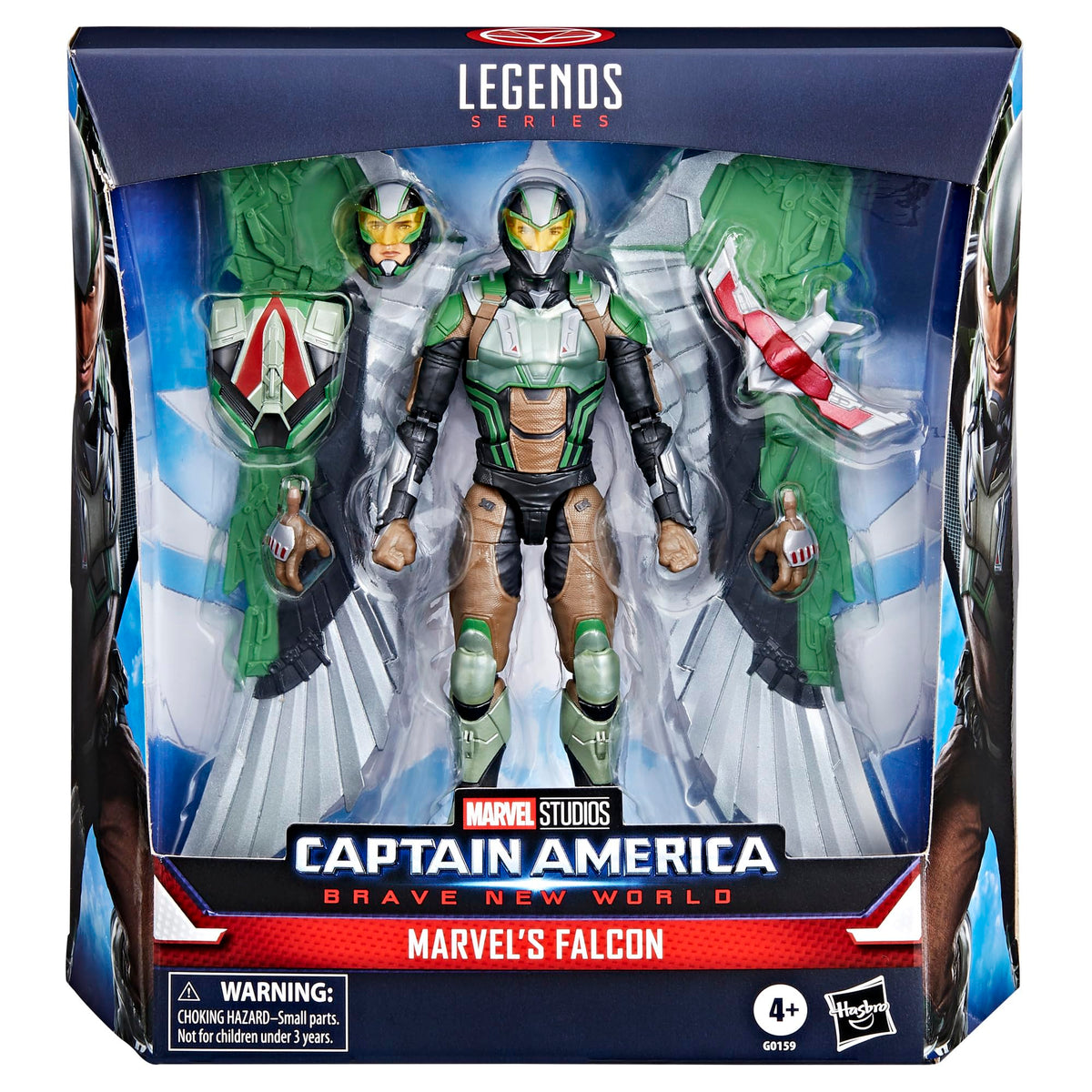 Marvel Legends Falcon articulation points enable cinematic action poses and display readiness.
