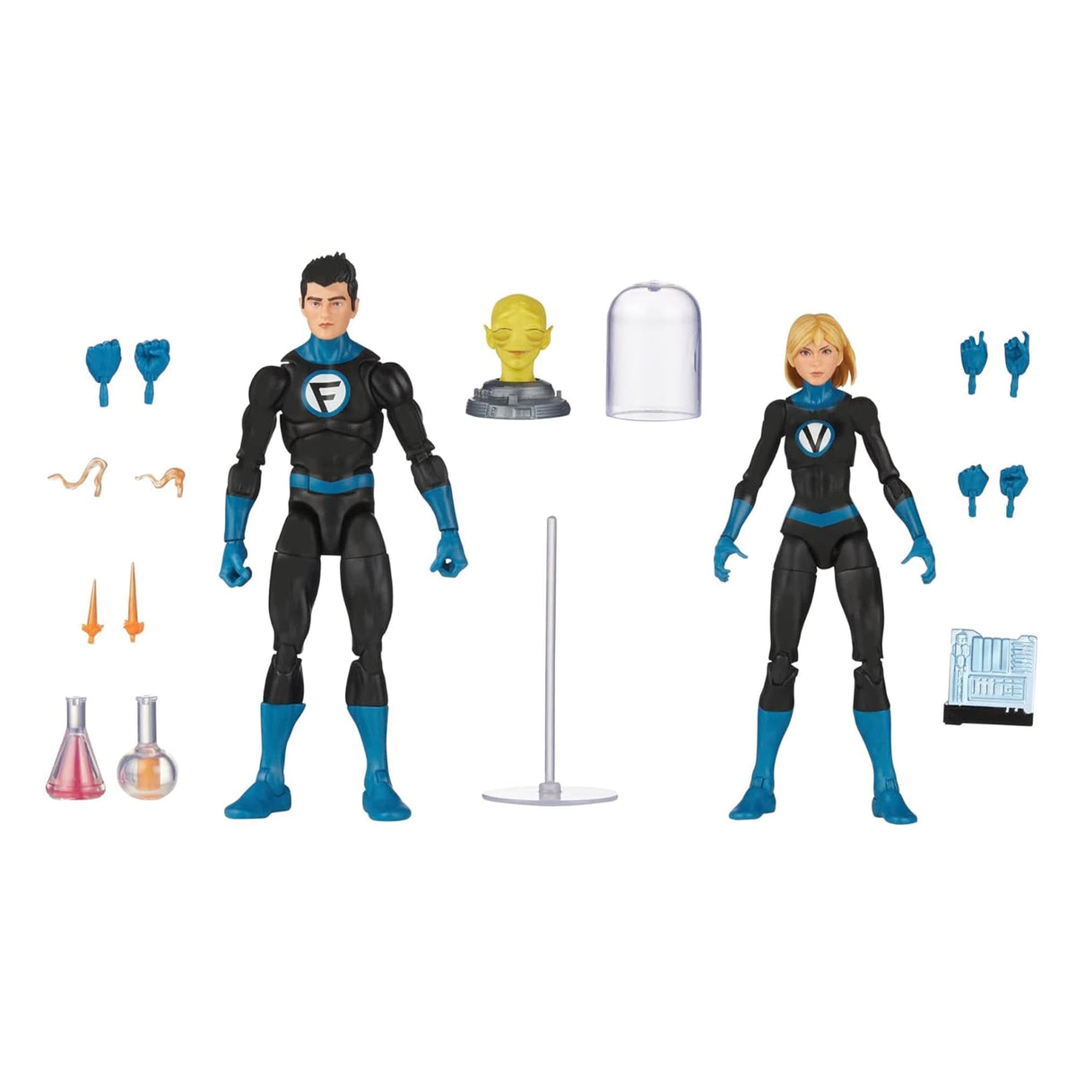 Marvel Legends two-figure set packaging shot highlights accessories for creative posing.