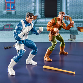 Detailed deco on Marvel Legends Gamervers Punisher Nick Fury boosts display realism.