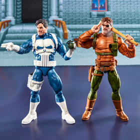 Marvel Legends Gamervers Punisher Nick Fury poseable figures demonstrating articulation for dioramas.