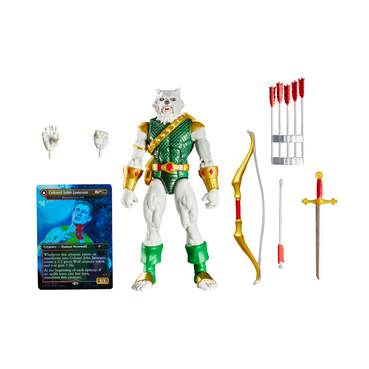 Marvel Legends Man-Wolf figure front view for dynamic display.