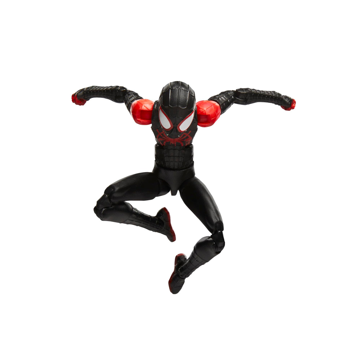 Miles Morales figure from Marvel Legends showing extensive articulation for dynamic poses.