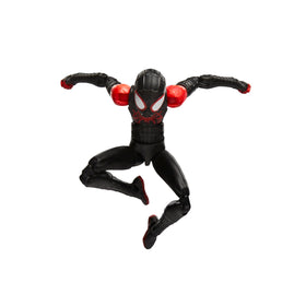 Miles Morales figure from Marvel Legends showing extensive articulation for dynamic poses.