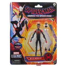 Marvel Legends Miles Morales with unmasked head for expressive display options.