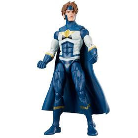 Marvel Legends New Warriors Justice texture-detail captures comic-inspired deco on authentic scale.