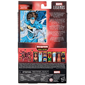 Marvel Legends New Warriors Justice color-detail close-up reveals vibrant tones.