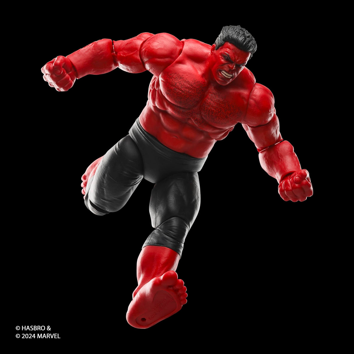 Marvel Legends Red Hulk deluxe details highlighting deco and build