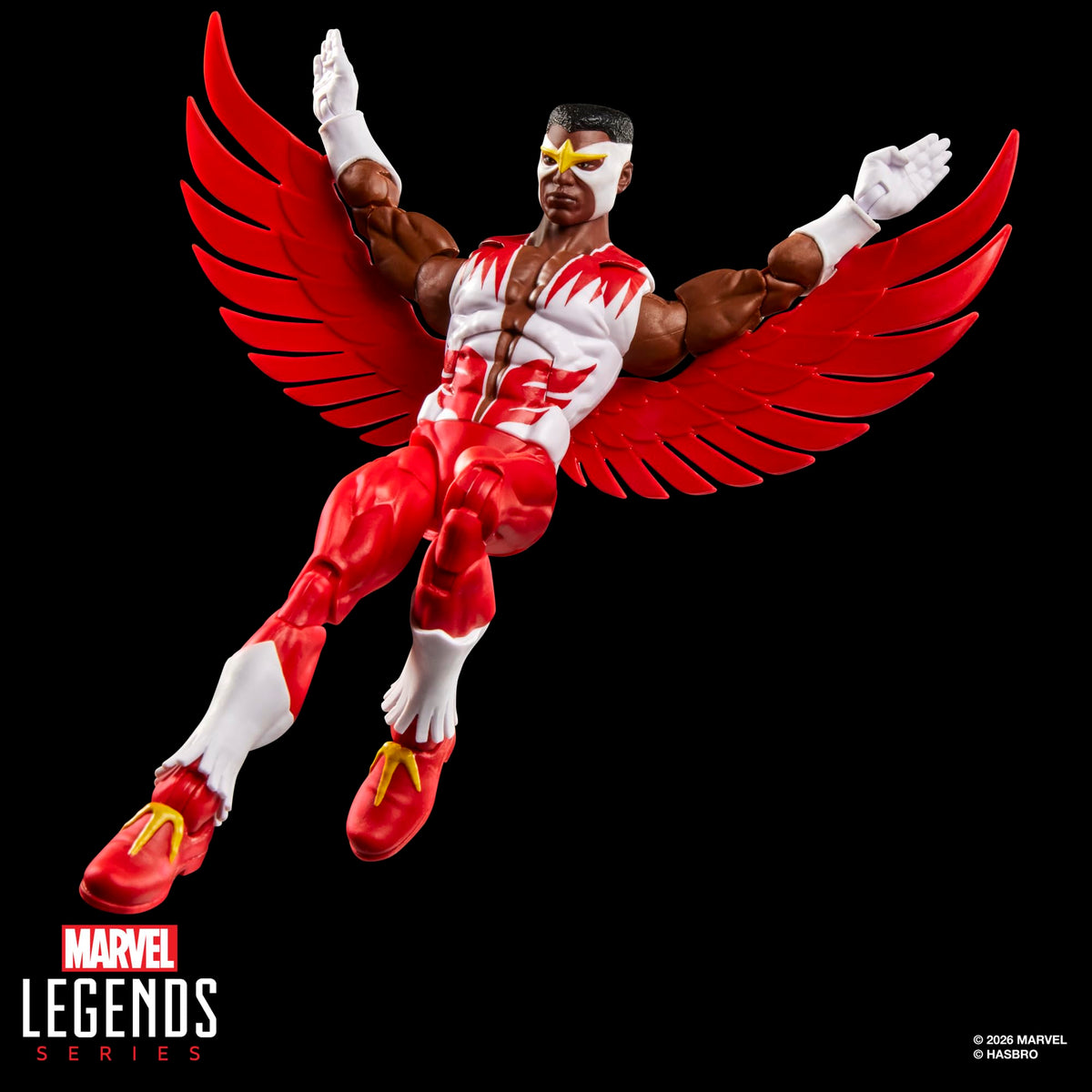 Lenticular shield close-up on Marvel Legends Secret Wars Falcon