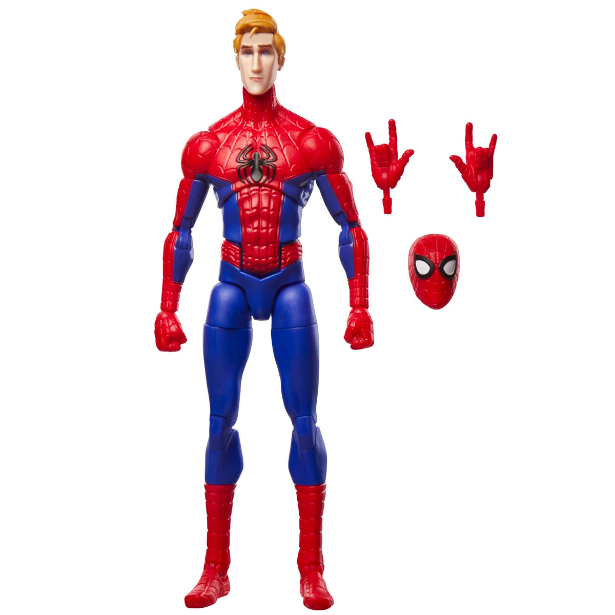 Marvel Legends Spider-Man figure front view for dynamic shelf display.