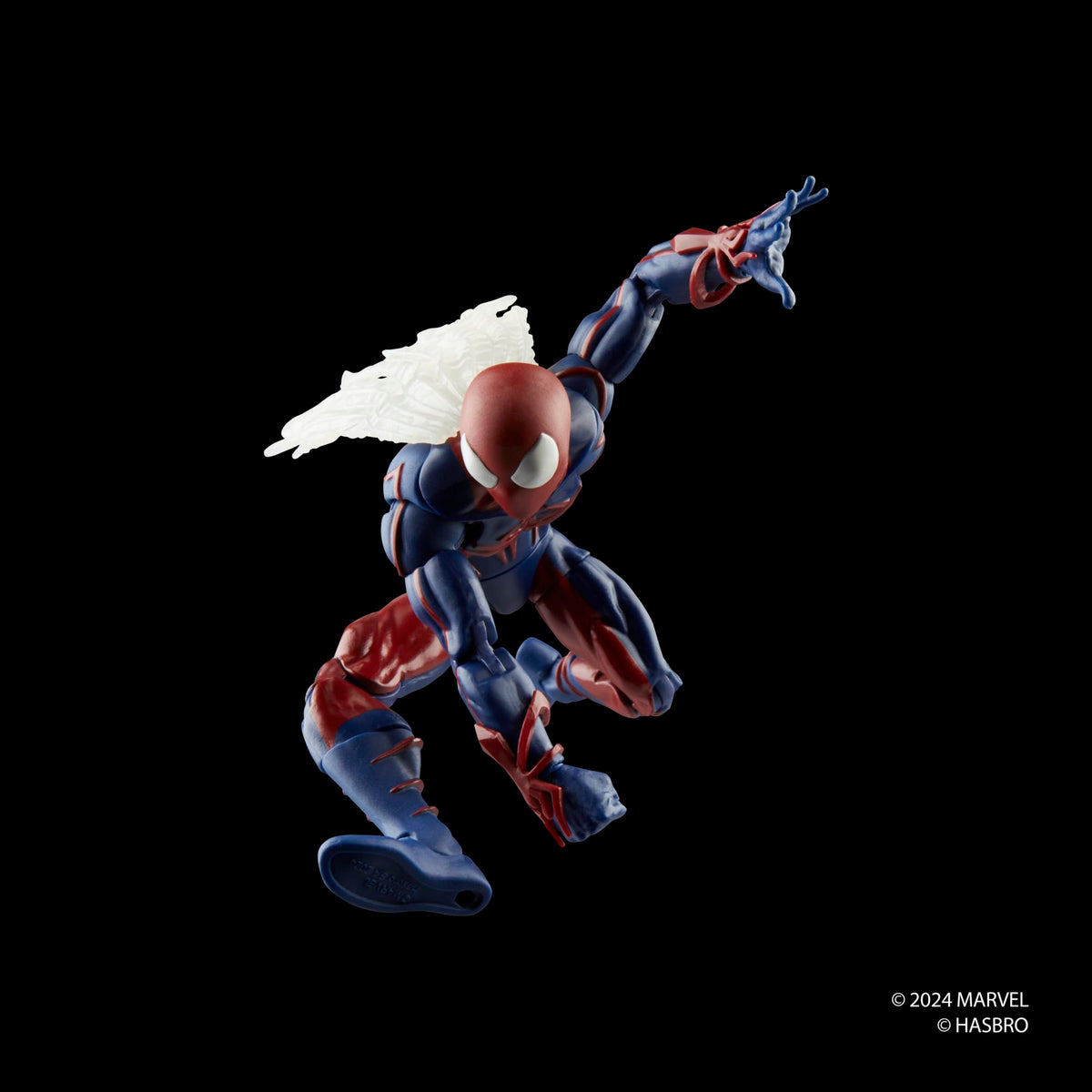 Marvel Legends Spider-Man Unlimited nano-tech Spider-Man detail conveys sci-fi aesthetics.
