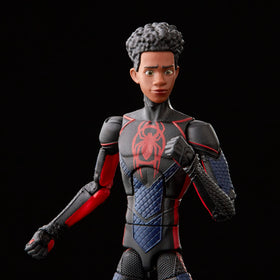 Marvel Legends Miles Morales unmasked head accessory enhances character realism.