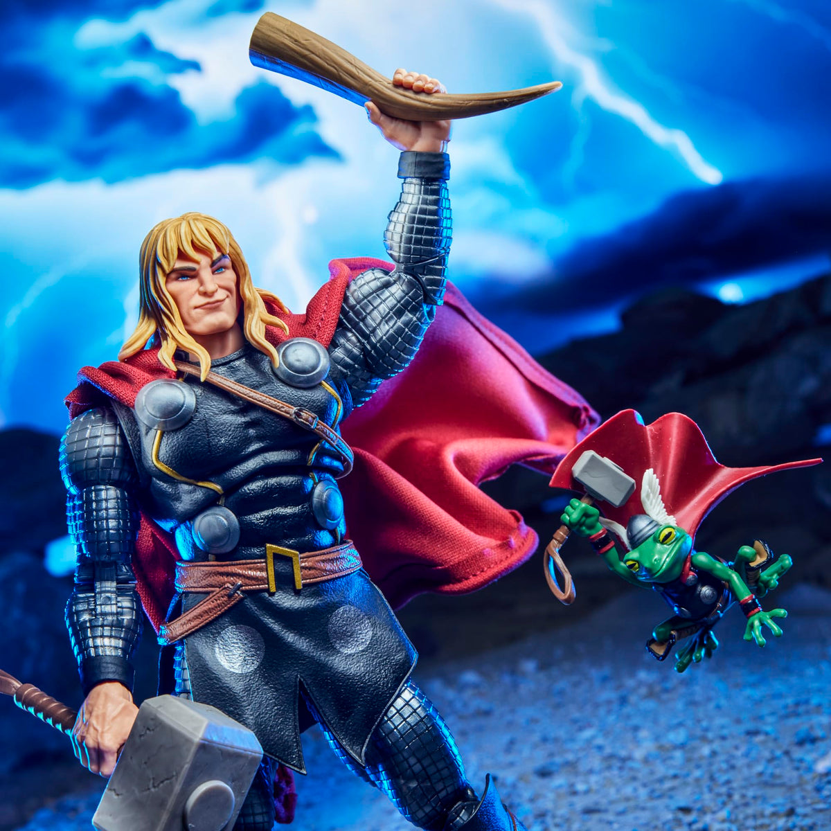 Marvel Legends Thor hair options enhance dramatic battle stances