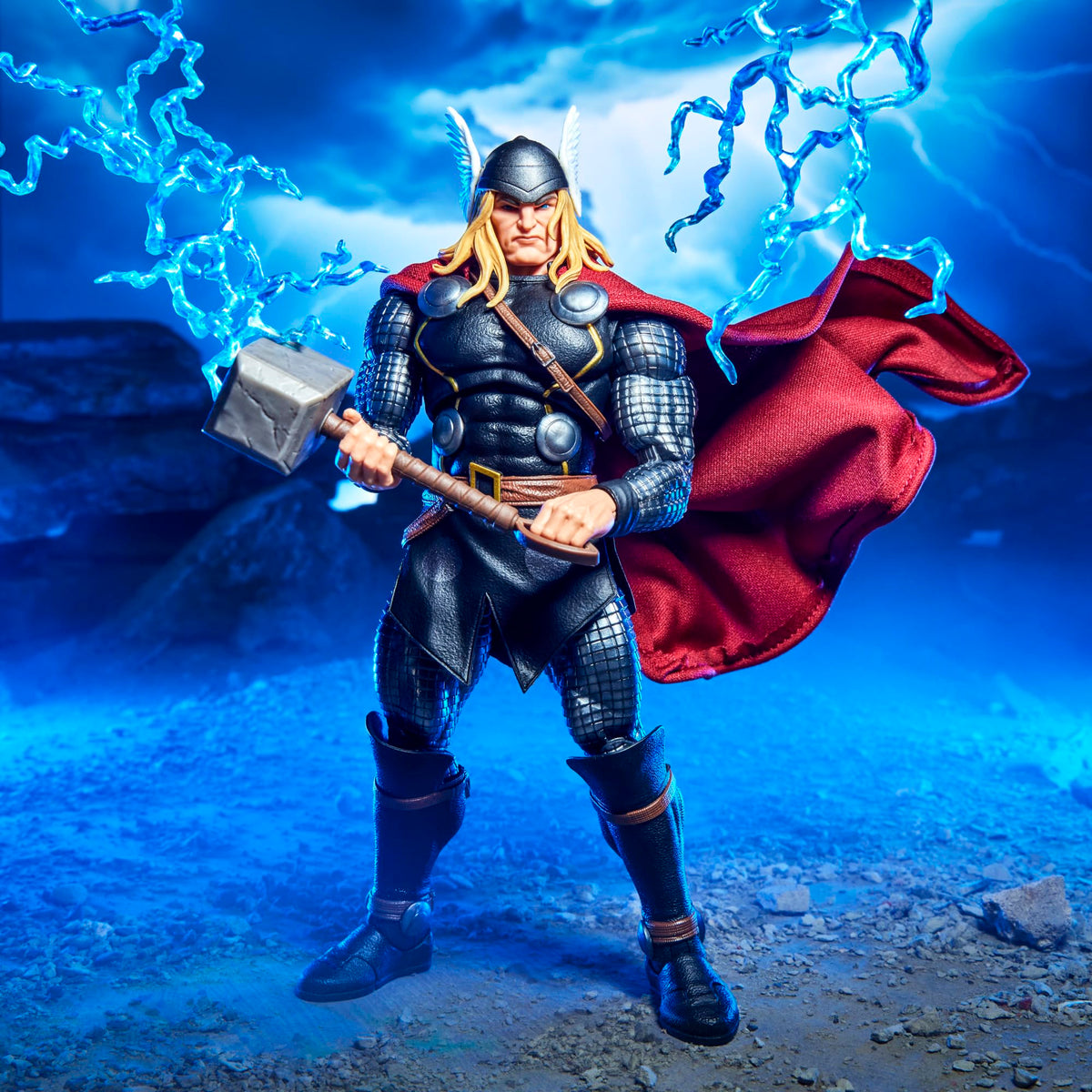 Marvel Legends Thor softgoods cape with bendy wire enables dynamic sweeping poses