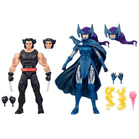 Marvel Legends Wolverine and Psylocke window box display for collectors